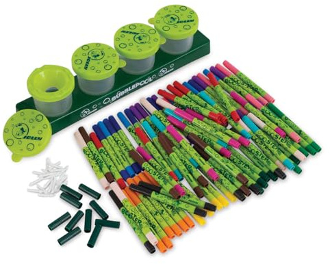 JOLLY Booster XL, Komplett Starter Set, jeweils 6 Booster XL in 14 Farben, inkl. Bubblepool Nachfüllstation, leuchtende und satte Farben, auswaschbare Tinte, ungiftig und sicher