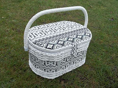 Korbhaus Gesthüsen Nähkorb, Nähkästchen, Handarbeitskorb, Sonderserie - Rechteckig, Natur, Korb, Stoff