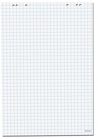 Herlitz 10834141 Flipchartblock, 68x99cm (kariert/gelocht), 25 Blöcke (20 Blatt je Block)