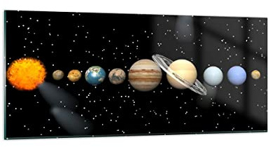 Quadri Moderni Soggiorno Universo galassia pianeta stelle Quadro su Vetro 120x50cm Stampe da Parete in Vetro Camera da Letto Cucina 1 pezzo Wall Art Grandi Decorazione Murale Immagini GAB120x50-1486
