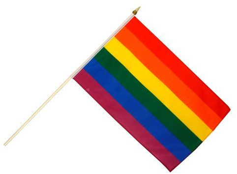 Flaggenfritze Stockflagge Regenbogen - 30 x 45 cm