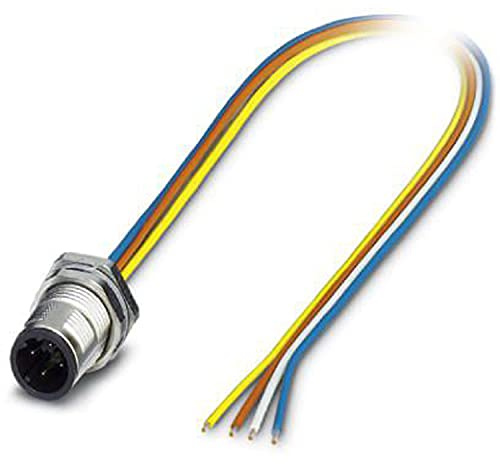 PHOENIX CONTACT SACC-DSI-MSD-4CON-M12/0.5 SCO Bussystem-Einbaustecker, 4 Polig, M12 Speedcon, D Kodiert, Hinterwund/Schraubmontage mit M12-Gewinde, mit 0.5m TPE-Litze, 4 x 0.34mm² Leiterquerschnitt