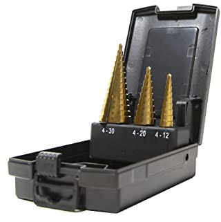 Krino 01259102 Stufenbohrer HSS für Stahl und Metallen, Set von 3 Stück