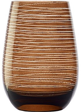 Stölzle Lausitz Verres à Eau Twister Brun – Set de 6 Verres 465 ml en Cristal Sans Plomb – Gobelets Élégants pour Eau Jus et Cocktails – Résistants aux Chocs et Compatibles Lave-Vaisselle