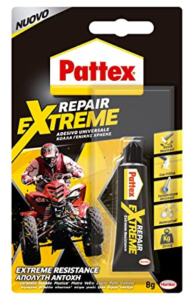 Pattex Repair Extreme universellt lim, transparent lim med flera material för inomhus- och utomhusbruk, vattentätt och högtemperaturbeständigt lim, 1 x 8 g
