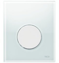 TECE 1 x Teceloop-Blende WC-Platte Nr. 9240678 kaffeebraun, Glas Weiß, Taste Weiß