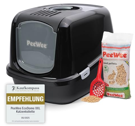 Bac à litière pour chat PeeWee EcoDome - Starter pack - Noir
