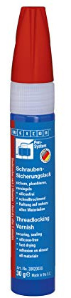 WEICON Schraubensicherungslack, 30 ml, kennzeichnungsfreier Sicherungslack & Plombierlack, wasserbasiert, rot