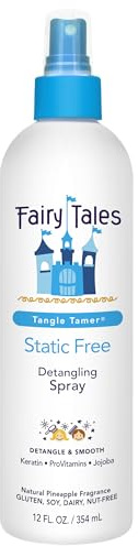 Fairy Tales Tangle Tamer Static Free Detangling Spray - Detangler Spray for Kids - Paraben Free, Sulfate Free, Gluten Free, Nut Free - 12 oz