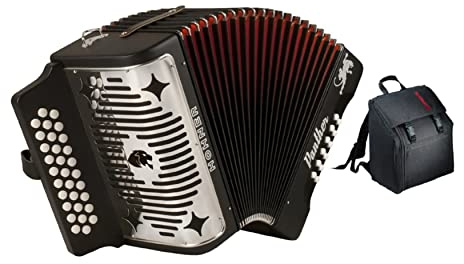 Hohner 3100GB Panther GCF 3-Row Diatonic Accordion with Hohner AGB Gig Bag (2 Items)