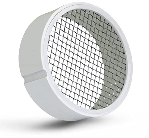 Raven R1510 PVC Termination Cap Mesh Screen Vent Cover, Furnace & Roof Vent Cap, Stainless Steel Wire Round Exhaust Pipe Cover End 4 Inner & 4.5 Outer Diameter