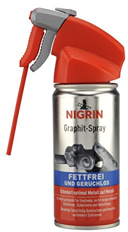 NIGRIN Graphit Spray, fettfrei und geruchslos, schmiert optimal Metall auf Metall, 100 ml