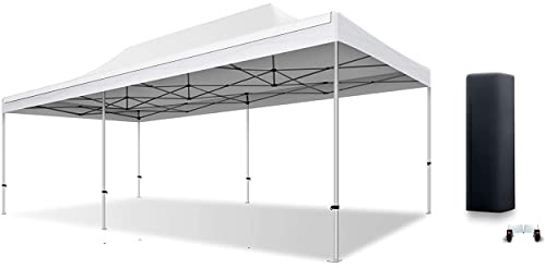 ACTIEXPRESS Tente Pliante Barnum Pliant Tonnelle Pro 4X8m en Aluminium 55mm Toit 450g/m² PVC (Blanc) Barnum Festival Gazebo Robuste SAS Transport Roulette Anti-UV Classement Feu M2 (Blanc)