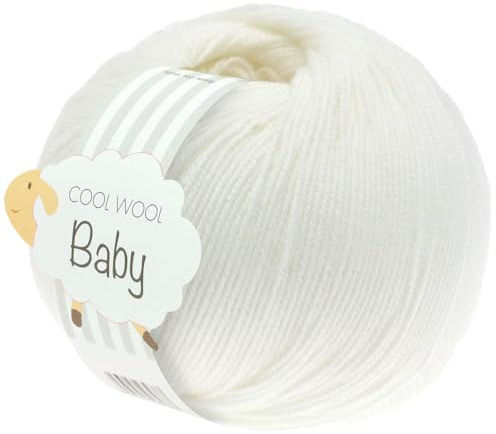 LANA GROSSA Cool Wool Baby | 100% Schurwolle Merino, filzfrei | Handstrickgarn aus 100% Schurwolle (Merino) | 50g Wolle zum Stricken & Häkeln | 220m Garn FB 207
