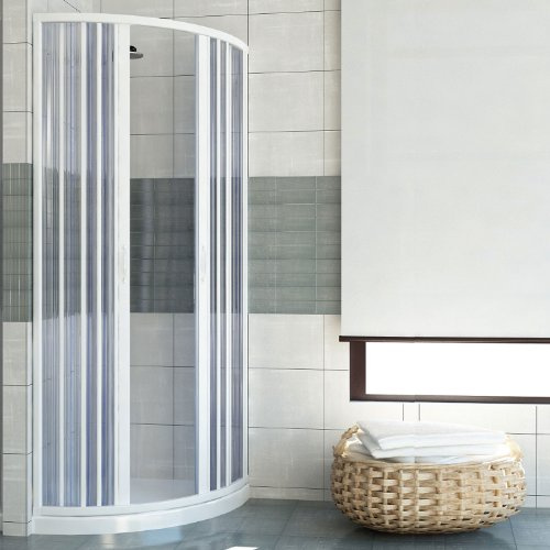 PVC Duschkabine Viertelkreis 70x90 mit zentraler Öffnung Mod. Scorpione
