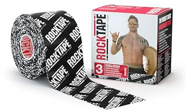 RockTape Unisex Rocktape 3 Extra Sticky RockTape H2O Black Logo Tape Small, H2o Black Logo, Uncut Roll - 5cm Wide UK