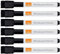 Nobo Rotuladores Pequeños de Pizarra con Capuchón de Borrado Imantado, Punta Fina de 2mm, Pack de 6, Borrado en Seco, Sin Olor, Negro, 2104184