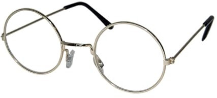 P'TIT CLOWN - Fausses Lunettes de Vue - Verres Sans Correction - Adulte - Unisexe - Pour Compléter Déguisement Père Noël, Détective, Écolier, Carnaval, Halloween, Cosplay, Fête Costumée (Or)