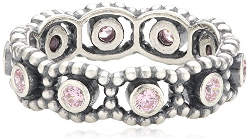 Pandora Damen-Ring 925 Sterling Silber Zirkonia rosa 190881PCZ
