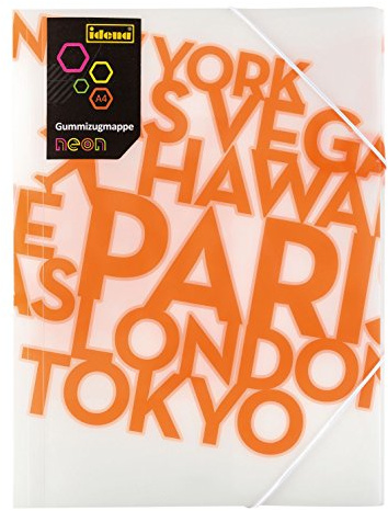Idena 14862 - Gummizugmappe PP, DIN A4, neon/orange