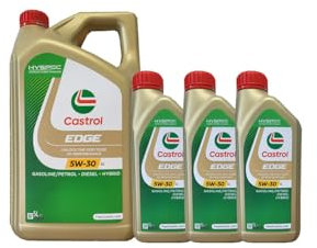 3x 1 L + 5 L = 8 Liter Castrol Edge Fluid Titanium 5W-30 LL Motoröl inkl. Castrol Ölwechselanhänger