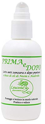 Leucosia Latte Prima e Dopo Puntura Zanzare, 75ml, Spray Antizanzare Naturale con Olio di Andiroba, Neem, Citronella, Eucalipto e Basilico, Protezione Zanzare e Sollievo Prurito Punture