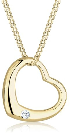 Elli DIAMONDS Halskette Damen Herz Love mit Diamant (0.03 ct.) in 375 Gelbgold | 375 Gelbgold