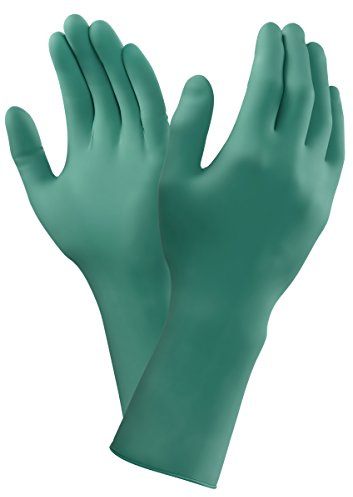 Ansell TouchNTuff 93-300/7.5-8 Nitril Handschuhe, Chemikalien und Flüssigkeitsschutz, Größe 7,5-8, Grün (1000 Handschuhe pro Karton)