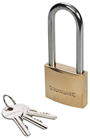 Silverline Tools MSS03L - Lucchetto in ottone con arco lungo, 40 mm