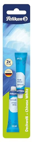 Pelikan 808055 732/3/2/B Deckweiß 2 Tuben (2 x 7,5 ml), weiß