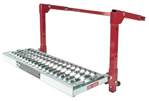 Powerbuilt Robuste Reifenstufe für LKW, SUV, rutschfeste Stahloberfläche, verstellbar für Reifen, flach zusammenklappbar für Lagerung, groß, schwarz
