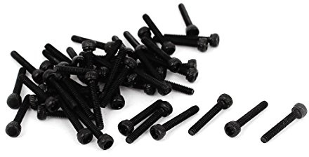 sourcing map 50 Stück M1.6 x 10mm Zylinderschrauben Innensechskant Schwarz | Schrauben Stahl Maschinenschrauben Befestigungselemente