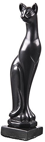 Dekorative Stein Statue Figur Skulptur stehende Schwarze Katze 13 cm