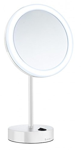 SMEDBO FK484EW Rasier-/Make-up-Spiegel-LED-Akku, Silber, 16.2 x 25 x 40.6 cm