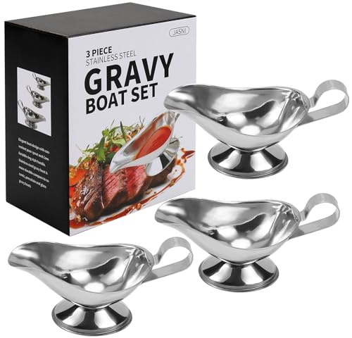 Jasni Stainless Steel Gravy Boat Juice Bucket Roasting Sauce Dish