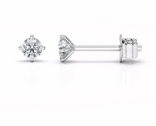 Heather Needham Silver Sterling Silver Cubic Zirconia Earrings - Size: TINY! 3mm Very small & discreet. Gift Boxed. 5550CL