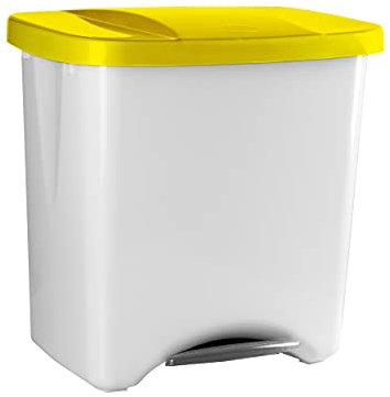 Poubelle à Pédale Écologique, 50 L, Jaune