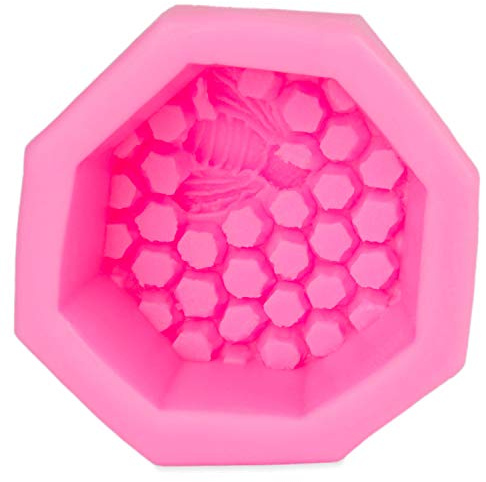 BlueFox Tvålform med bikaka, tillverkning av 3D-tvål, ljus, funzel, kroppsmult, gipsform, tvålform, bröllop, ljus, tvål, veke, gör-det-själv, dekoration, bröllop, färg: rosa