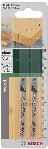 Bosch 2609256761 HCS - U 1 AO - Lama per seghetto alternativo a taglio curvo netto per legno tenero, spessore 1,5-15 mm