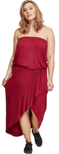 Urban Classics Dam viskos bandeau-klänning, Burgund, M