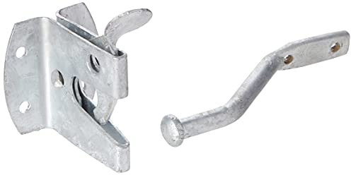 Merriway BH01806 Heavy Duty Steel Gravity Gate Latch Kit-Galvanised, Rustproof, Silver Tone , Grey