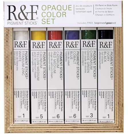 R&F Handmade Paints - Professional Oil Pigment Sticks, Opaque Set of 6