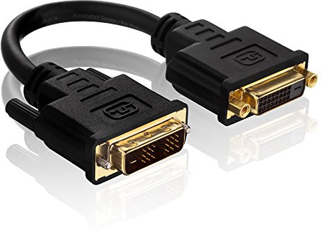 PureLink PI070 Adaptateur PureInstall High Speed DVI/DVI, Prise mâle DVI-D (18+1) vers Prise Femelle DVI-D (24+1), Longueur 0,1 m