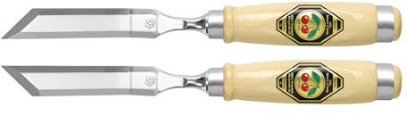 Kirschen 2326955 Stechbeitelpaar gekröpft mit schräger Schneide 12 mm, beige/silber
