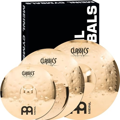 Meinl Cymbals Classics Custom Extreme Metal Beckenset (Video) mit 14 Zoll Hihat, 18 Crash und 20 Ride - B12 Bronze, Brilliantes Finish (CC-EM480)