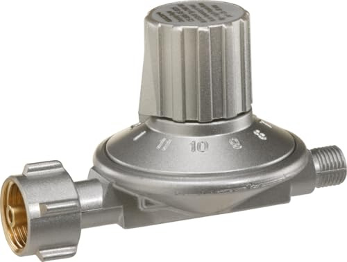 GOK Gasregler | 11 Stufen regelbar - 25-50 mbar | Zum Anschluss an Propan-Butan Gasflaschen