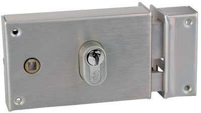 Vachette - Serrure de securite a poser en applique horizontale a cylindre de serrure- - Réf..7417 - Main.D - Axe mm.60 -