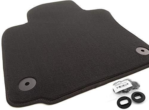 Fußmatte passend für VW Golf 5 6 Jetta Scirocco Velours Matte Automatte Fahrerseite Fahrermatte einzeln, Schwarz, Original Befestigung