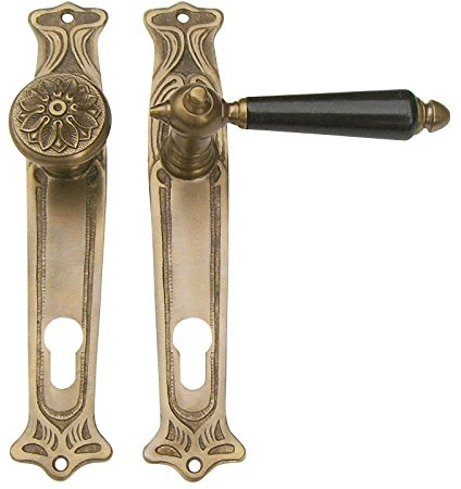 Haustür Beschlag Jugendstil Messing antik #13-1a-AE-92