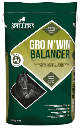 SPILLERS Gro N’ Win Balancer Horse Feed 20KG - Provides Balanced Diet for Broodmares, Stallions, Foals and Youngstock - Rich in Essential Amino Acids to Aid Growth and Muscle Development